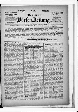 Berliner Börsen-Zeitung vom 20.06.1874