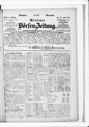 Berliner Börsen-Zeitung vom 21.06.1874