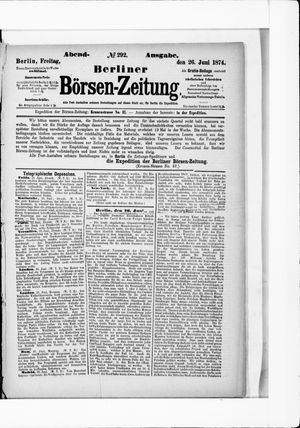 Berliner Börsen-Zeitung on Jun 26, 1874