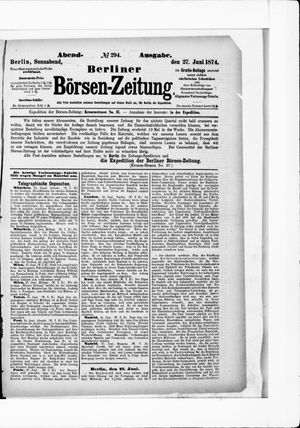 Berliner Börsen-Zeitung vom 27.06.1874