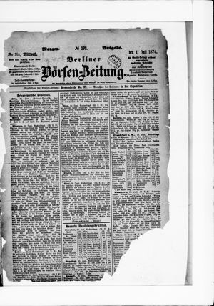 Berliner Börsen-Zeitung vom 01.07.1874