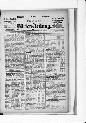 Berliner Börsen-Zeitung vom 04.07.1874
