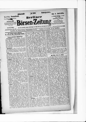Berliner Börsen-Zeitung on Jul 4, 1874