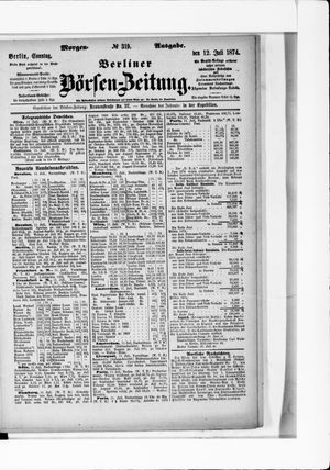 Berliner Börsen-Zeitung vom 12.07.1874