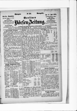 Berliner Börsen-Zeitung vom 18.07.1874