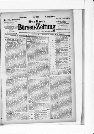 Berliner Börsen-Zeitung on Jul 18, 1874