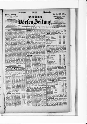 Berliner Börsen-Zeitung vom 19.07.1874
