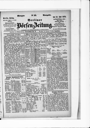 Berliner Börsen-Zeitung vom 24.07.1874