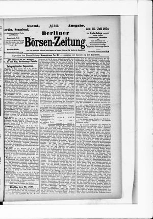 Berliner Börsen-Zeitung vom 25.07.1874