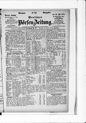 Berliner Börsen-Zeitung vom 26.07.1874