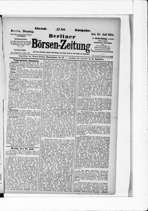 Berliner Börsen-Zeitung vom 28.07.1874