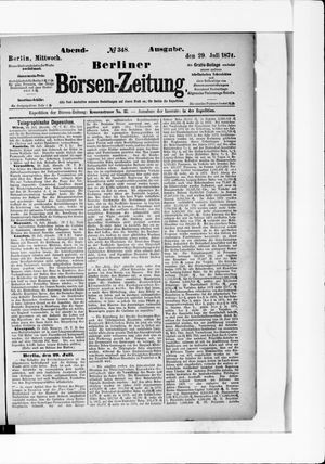 Berliner Börsen-Zeitung vom 29.07.1874
