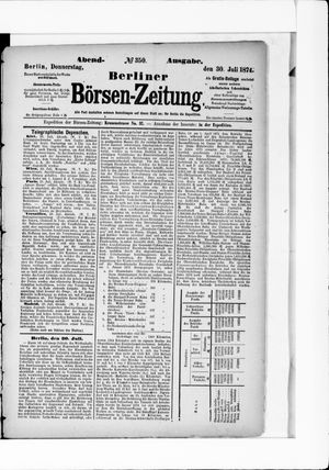 Berliner Börsen-Zeitung vom 30.07.1874