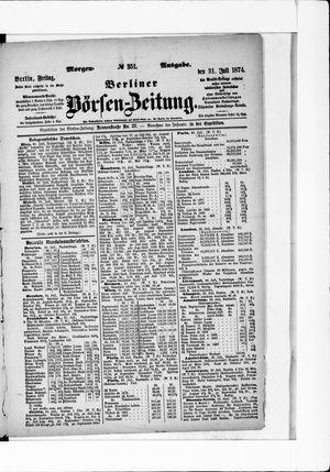 Berliner Börsen-Zeitung vom 31.07.1874