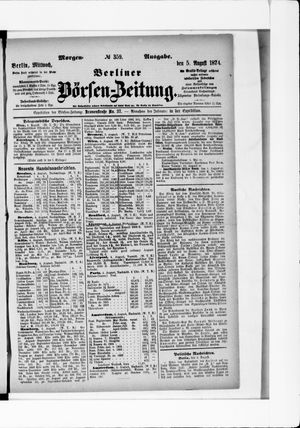 Berliner Börsen-Zeitung vom 05.08.1874
