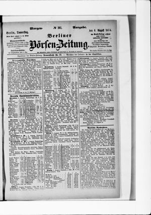 Berliner Börsen-Zeitung vom 06.08.1874