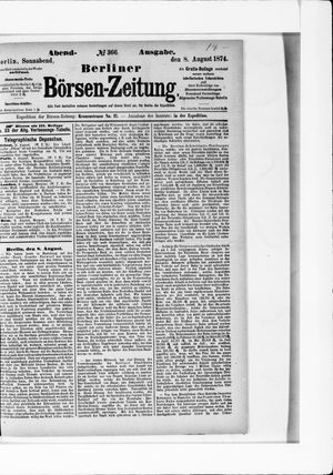 Berliner Börsen-Zeitung vom 08.08.1874