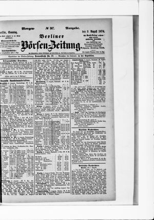 Berliner Börsen-Zeitung vom 09.08.1874