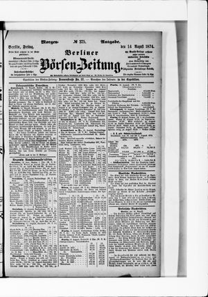 Berliner Börsen-Zeitung on Aug 14, 1874