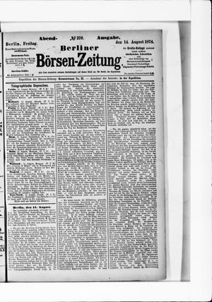 Berliner Börsen-Zeitung on Aug 14, 1874
