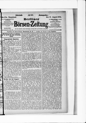 Berliner Börsen-Zeitung vom 15.08.1874