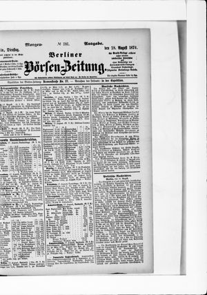 Berliner Börsen-Zeitung vom 18.08.1874