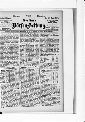 Berliner Börsen-Zeitung vom 19.08.1874