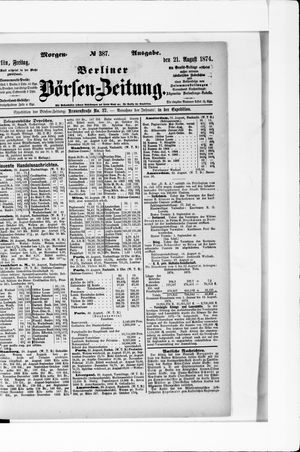 Berliner Börsen-Zeitung vom 21.08.1874