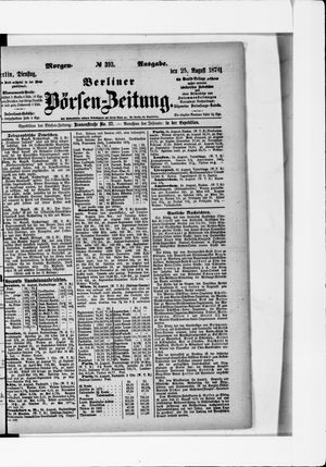 Berliner Börsen-Zeitung vom 25.08.1874
