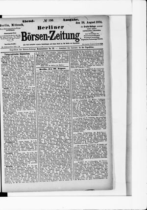 Berliner Börsen-Zeitung vom 26.08.1874