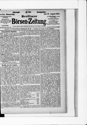 Berliner Börsen-Zeitung vom 27.08.1874