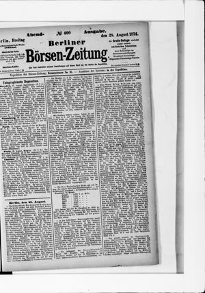 Berliner Börsen-Zeitung vom 28.08.1874