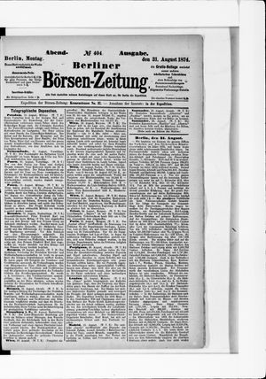 Berliner Börsen-Zeitung vom 31.08.1874