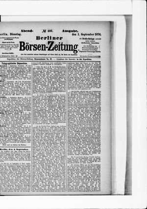 Berliner Börsen-Zeitung vom 01.09.1874