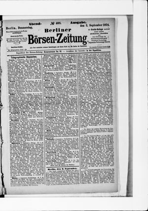 Berliner Börsen-Zeitung vom 03.09.1874