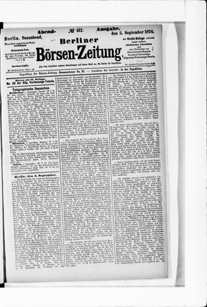 Berliner Börsen-Zeitung vom 05.09.1874
