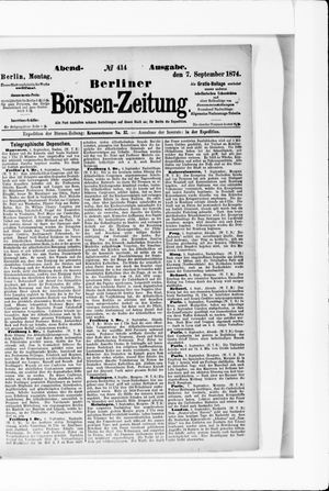 Berliner Börsen-Zeitung vom 07.09.1874