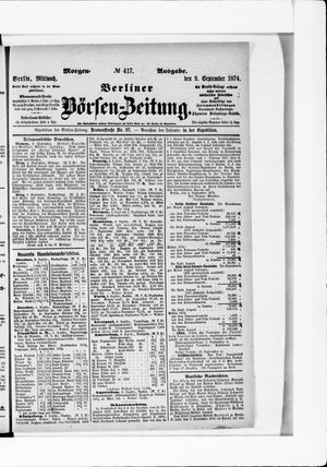 Berliner Börsen-Zeitung vom 09.09.1874