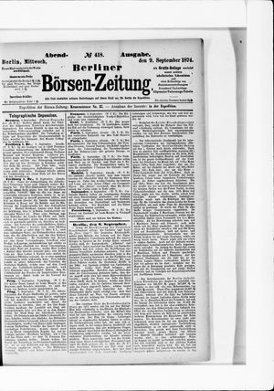 Berliner Börsen-Zeitung vom 09.09.1874