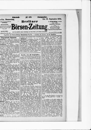 Berliner Börsen-Zeitung vom 10.09.1874