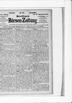 Berliner Börsen-Zeitung vom 14.09.1874
