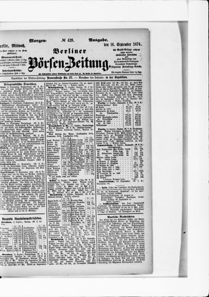 Berliner Börsen-Zeitung vom 16.09.1874