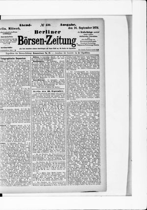 Berliner Börsen-Zeitung vom 16.09.1874