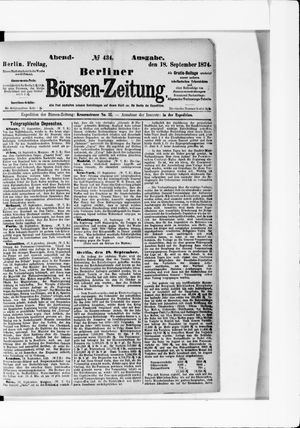 Berliner Börsen-Zeitung vom 18.09.1874
