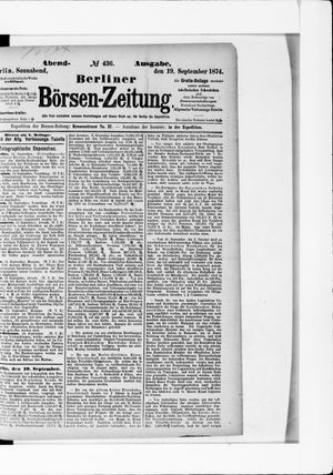 Berliner Börsen-Zeitung vom 19.09.1874