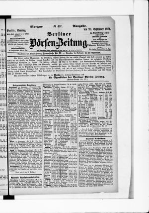 Berliner Börsen-Zeitung vom 20.09.1874