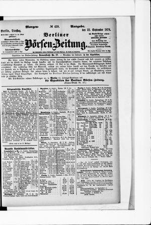 Berliner Börsen-Zeitung vom 22.09.1874