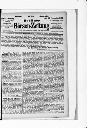 Berliner Börsen-Zeitung vom 22.09.1874
