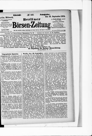 Berliner Börsen-Zeitung vom 23.09.1874