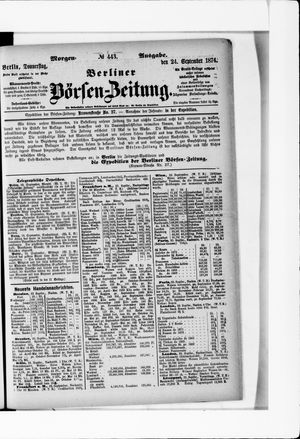 Berliner Börsen-Zeitung on Sep 24, 1874
